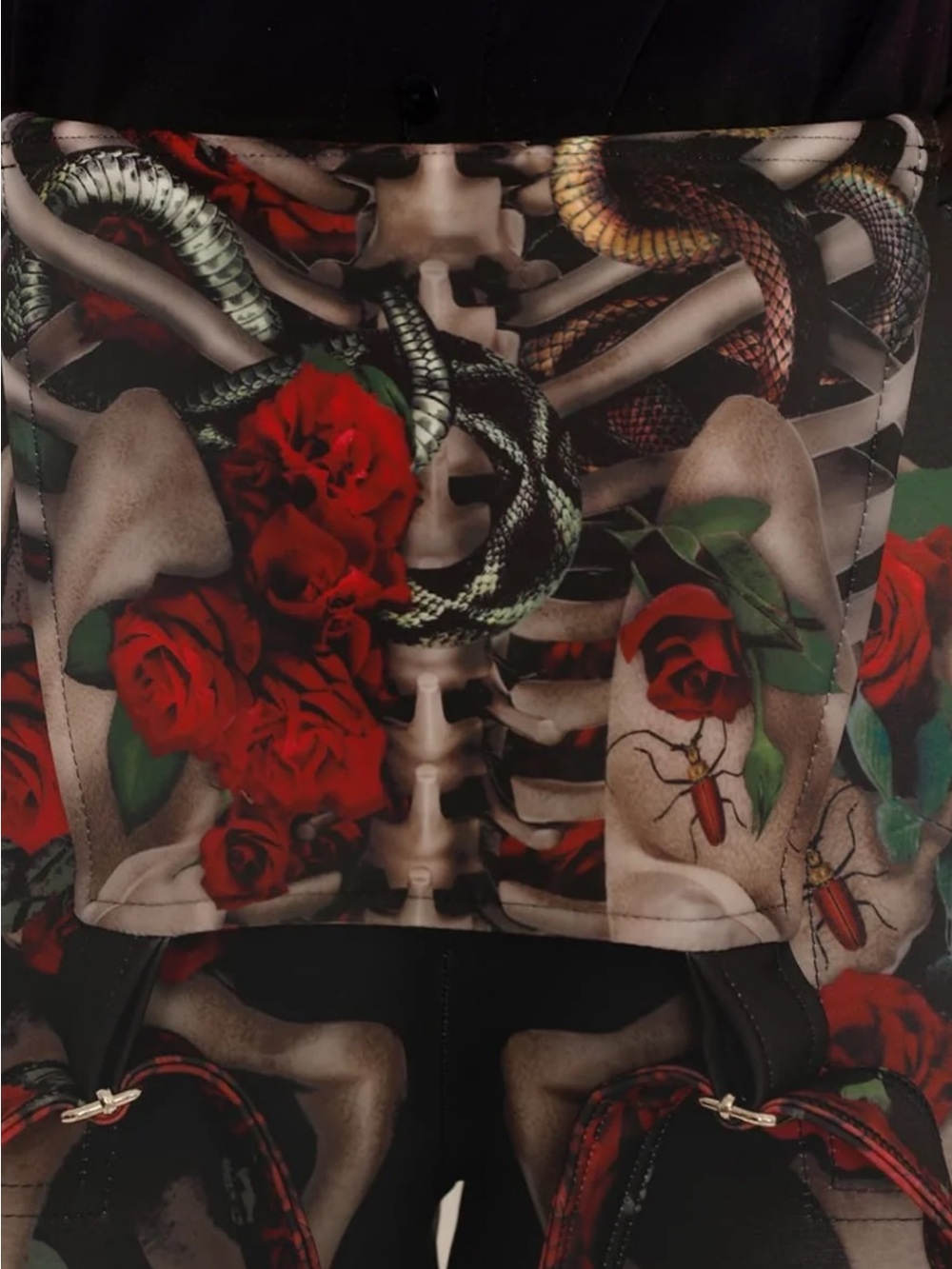 BlackMilk | Creeper Ribs Long Overalls XL NWT Gothic Skeleton Roses Snake Vault - Picture 10 of 10